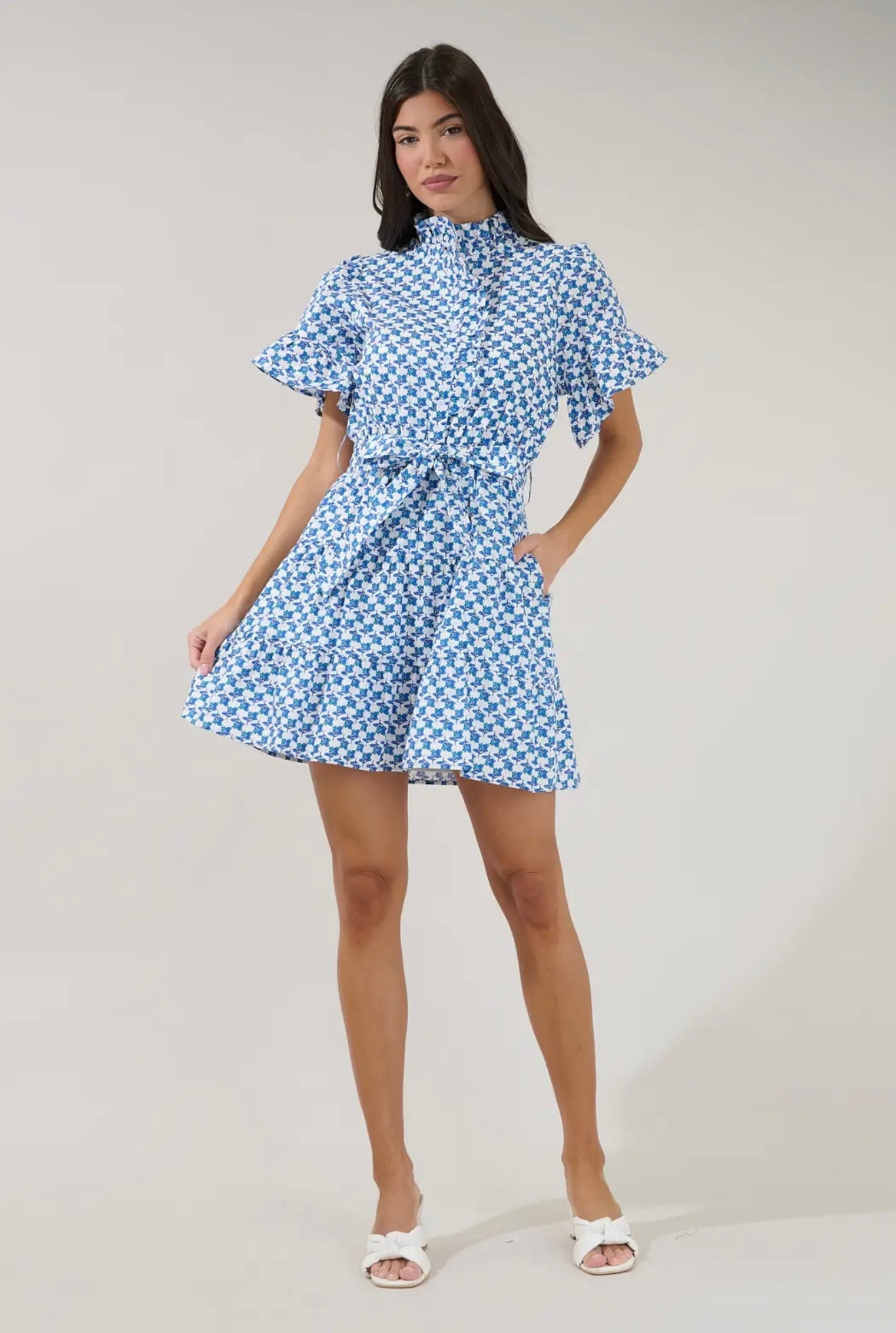 Cottonwood Ruffle Button Down Mini
Dress Floral