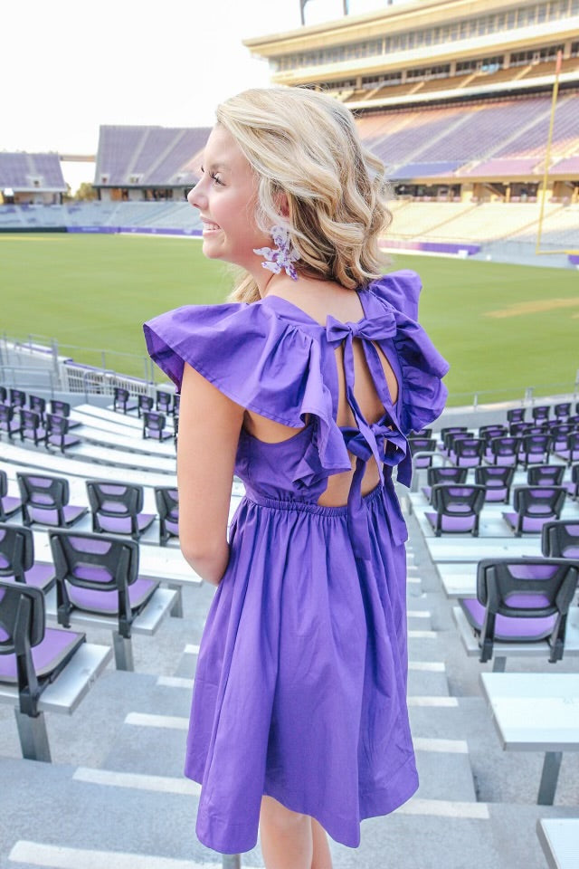 Purple Bow Back Dress