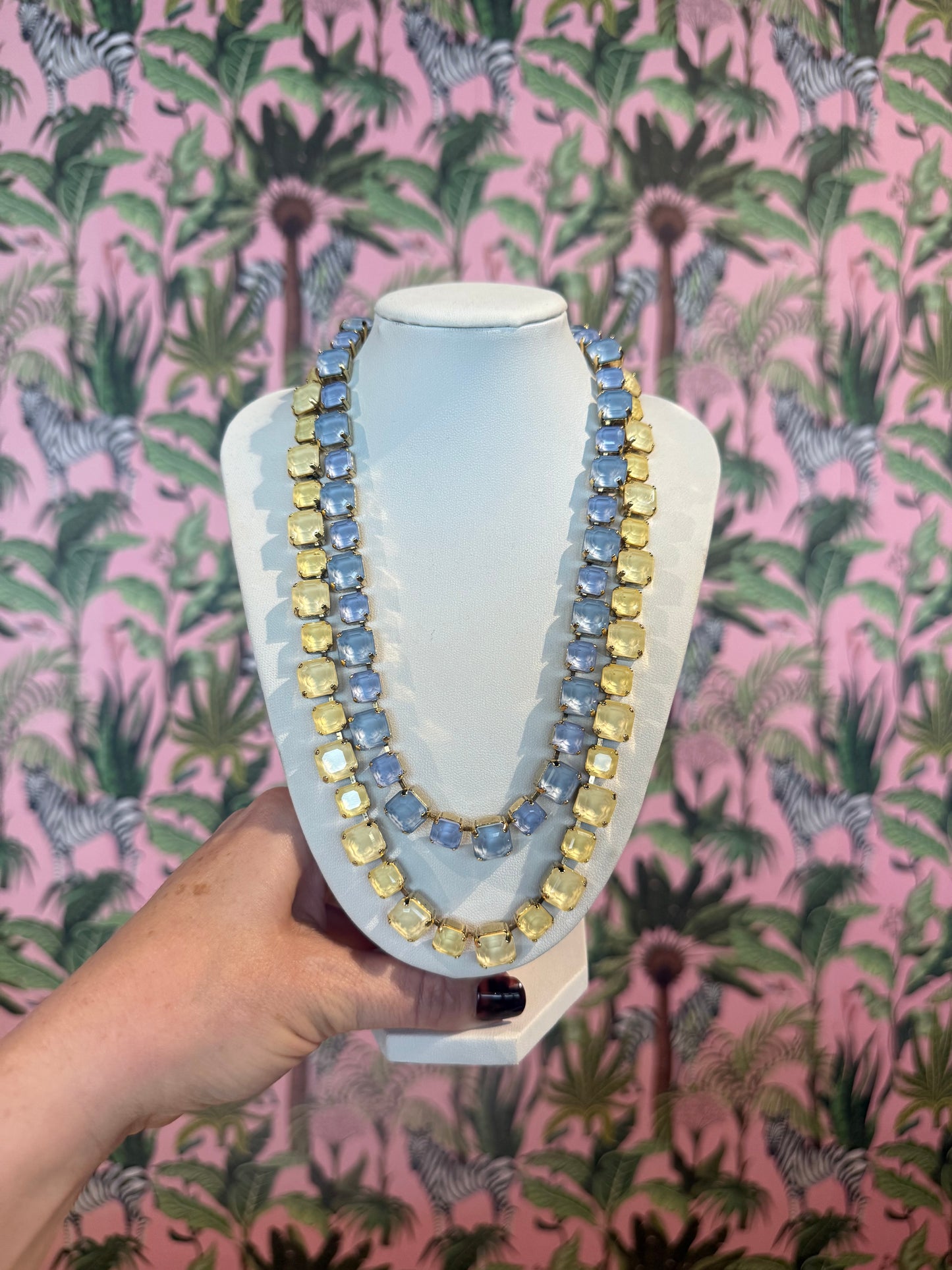 TOVA- Jadia Necklace in Fairy Dust Baby Blue