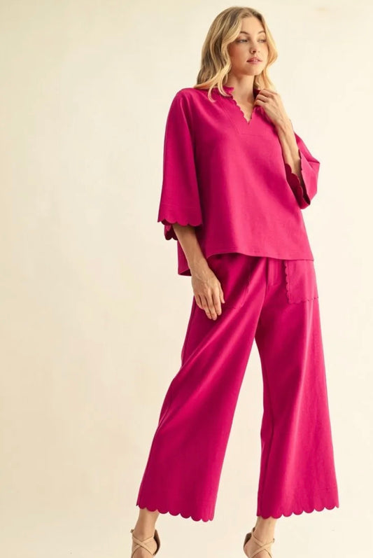 Melissa Scalloped Set- Magenta