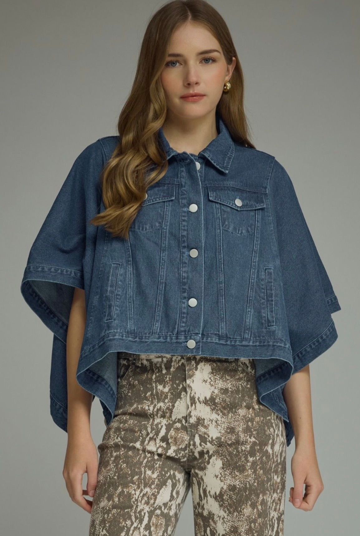 Andi Cape Jacket- Denim