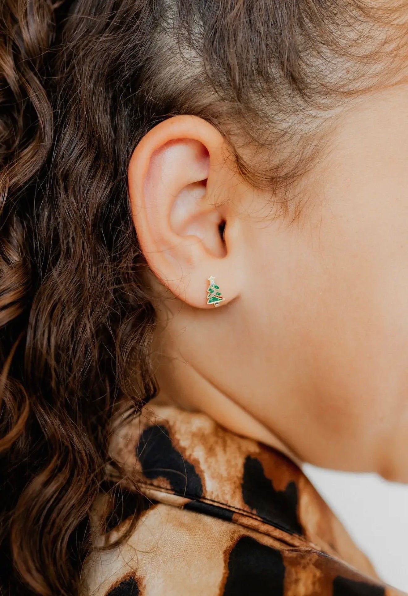 Christmas Tree Screwback Stud Earrings