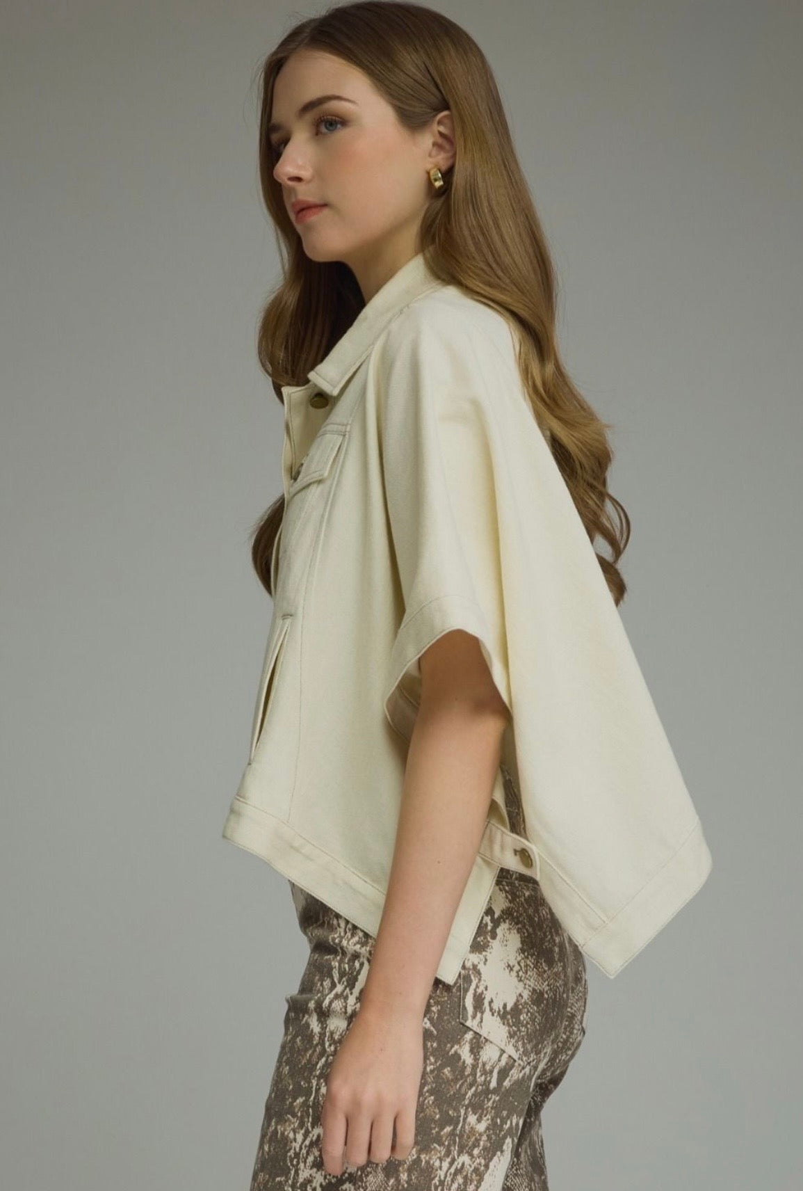 Andi Cape Jacket- Ecru