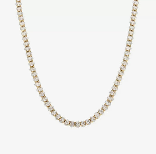 Oval Diamond Tennis
Necklace Waterproof