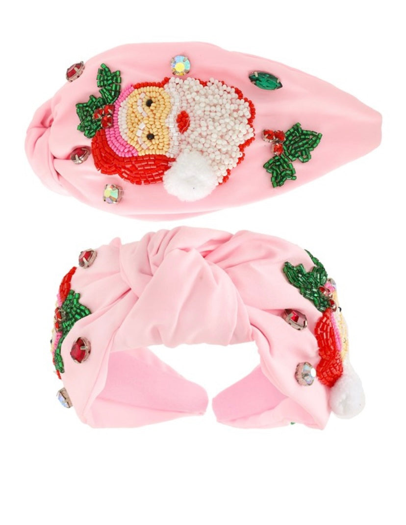 Pink Vintage Santa Headband