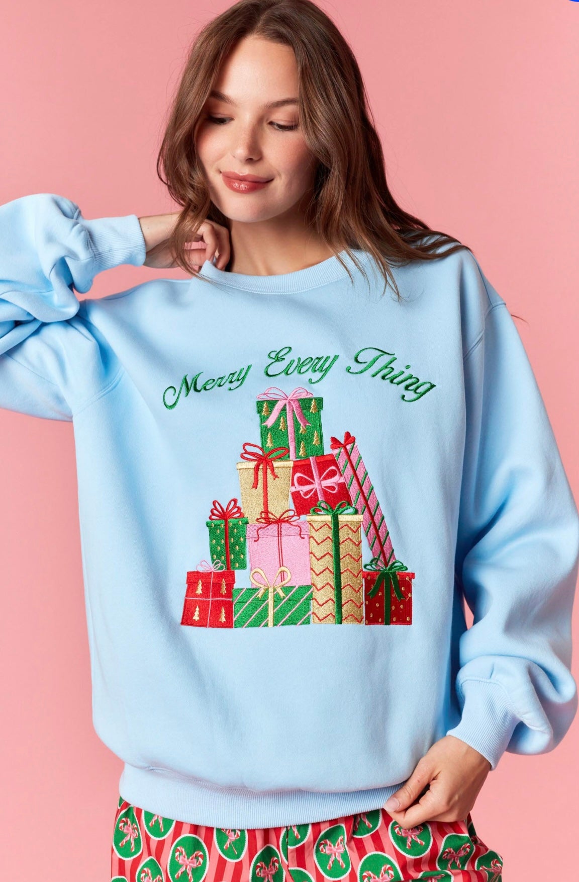 Merry Everything Sweatshirts Blue