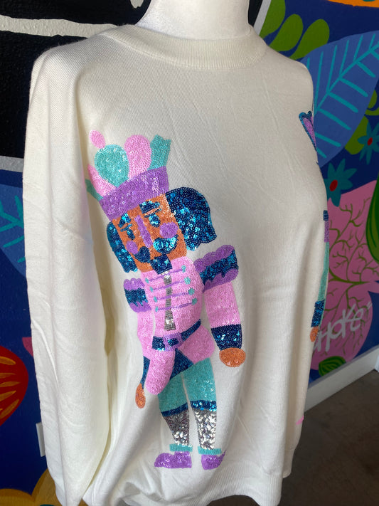 Ivory Pastel Nutcracker Sweater