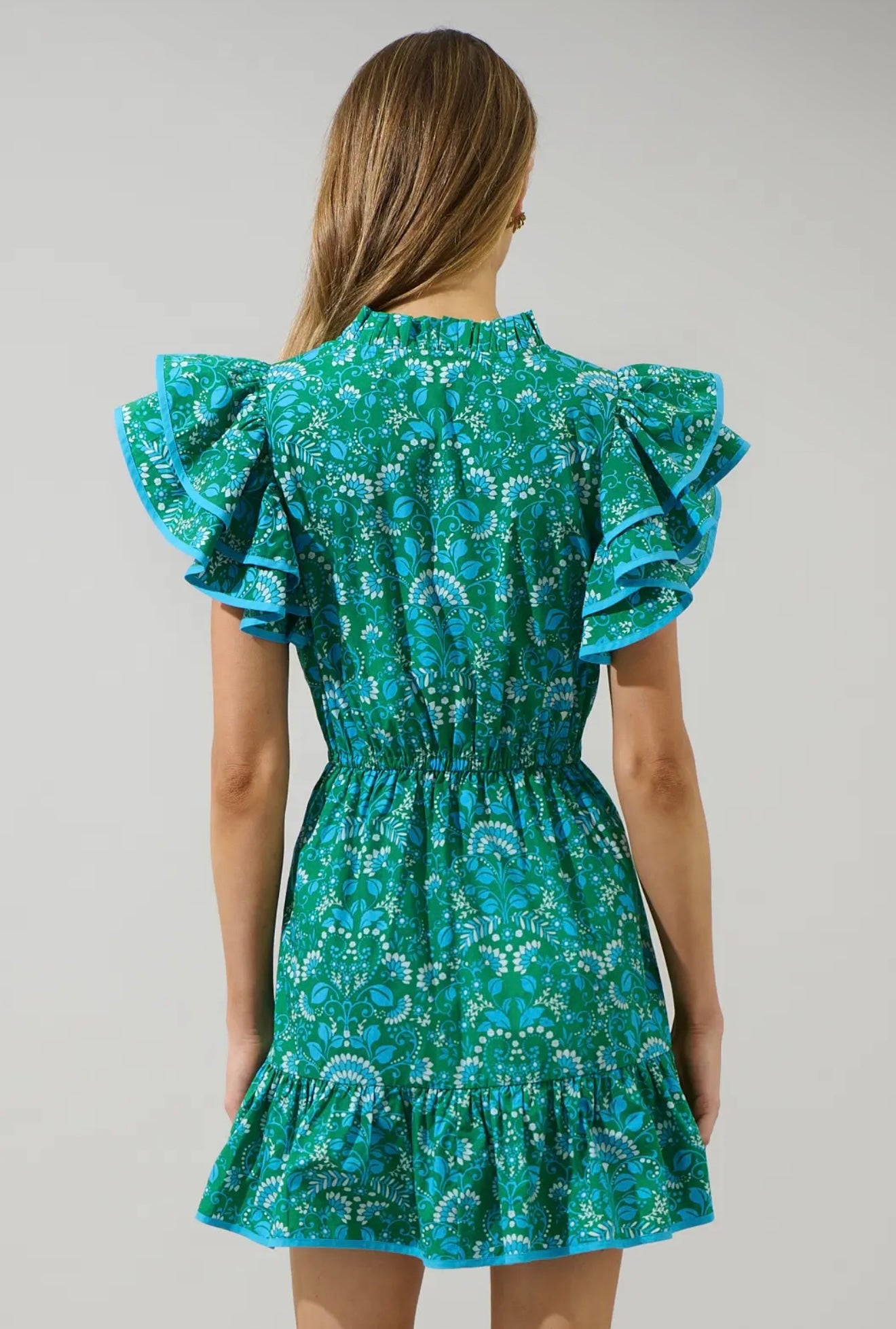 Alina Floral Ruffle Shift Mini Dress