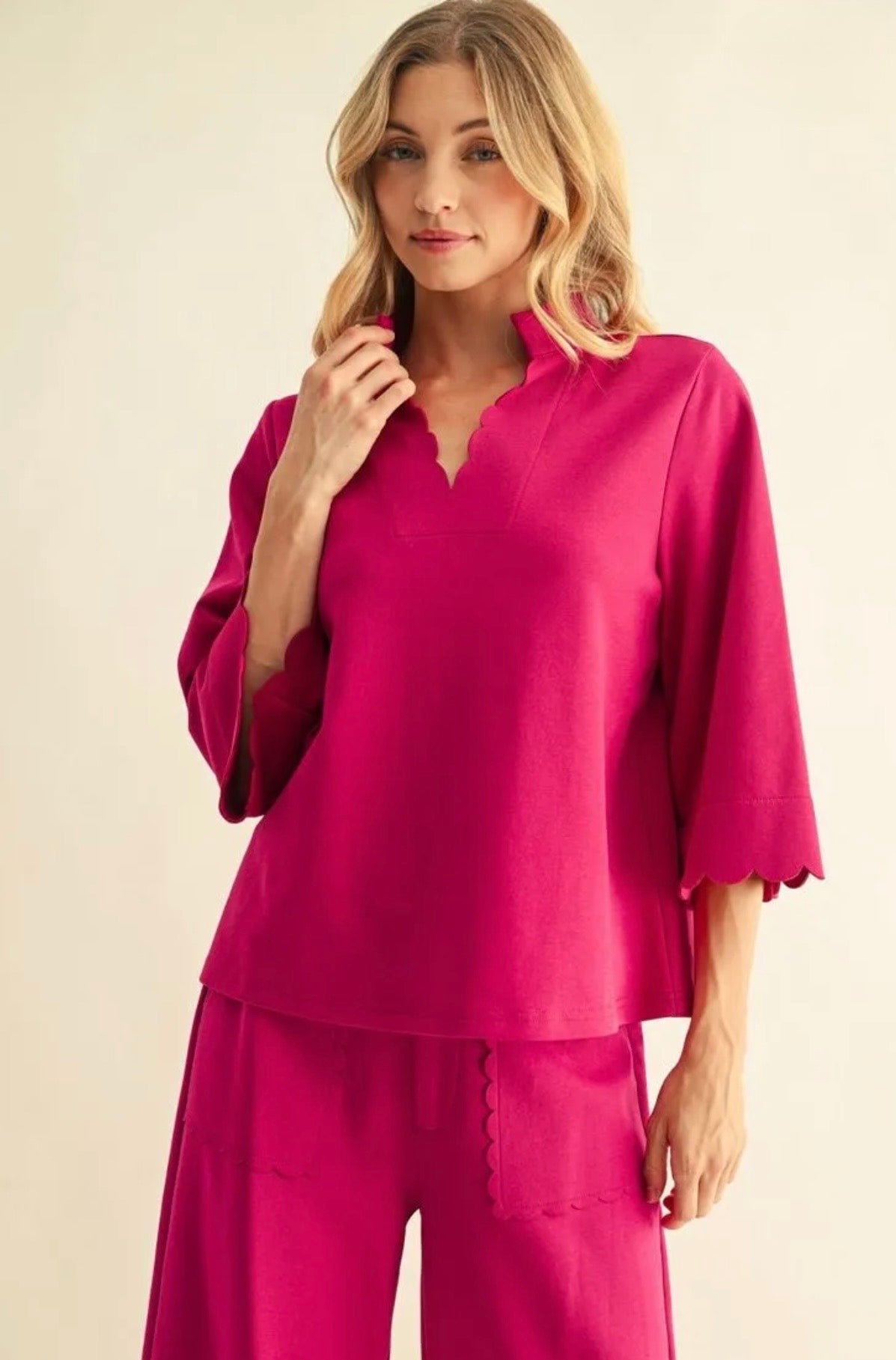Melissa Scalloped Set- Magenta