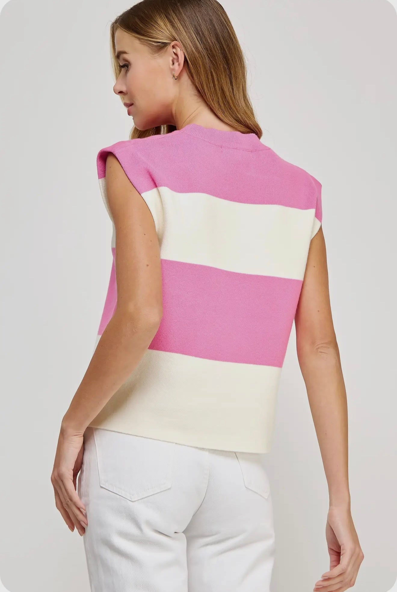 Anne Striped Sleeveless Knit Top