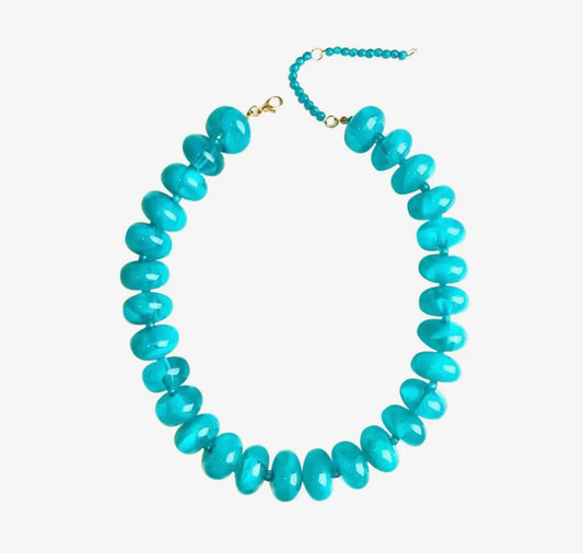 Bailey Chunky Beaded Necklace- Teal