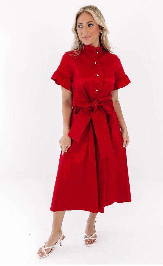 Collin’s Midi Dress- Red