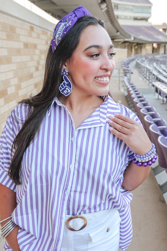 Purple Finger Foam Earrings