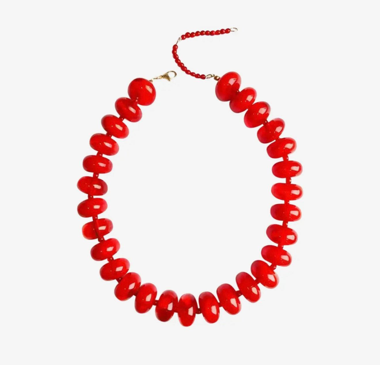 Bailey Chunky Beaded Necklace- Red