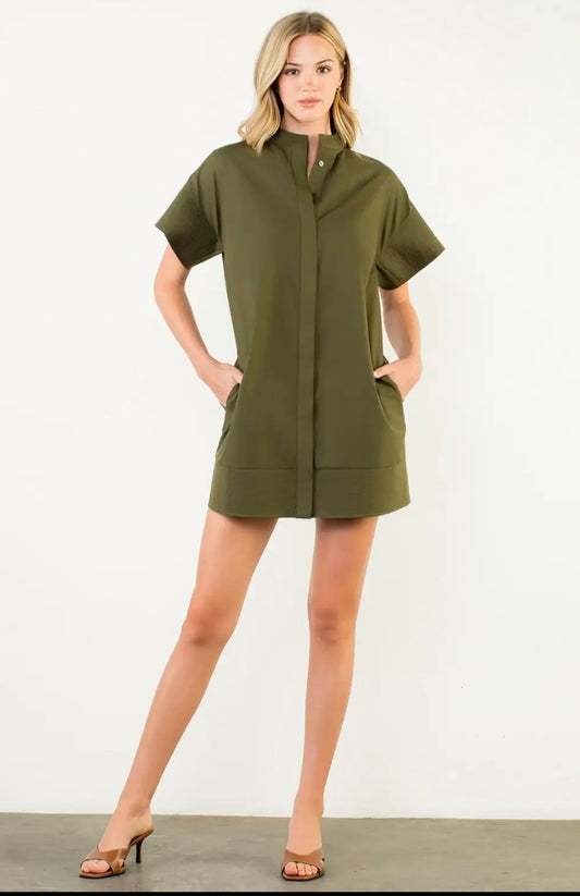 Soho Olive Shift Dress