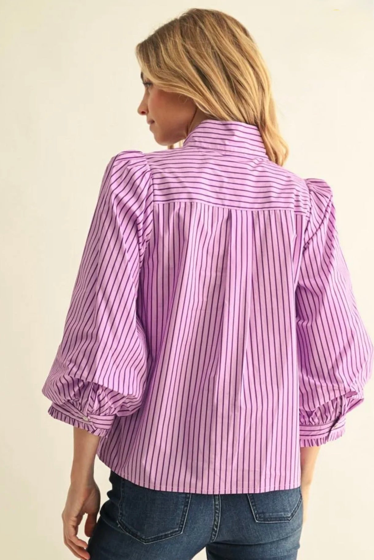 Lila Purple Striped Top