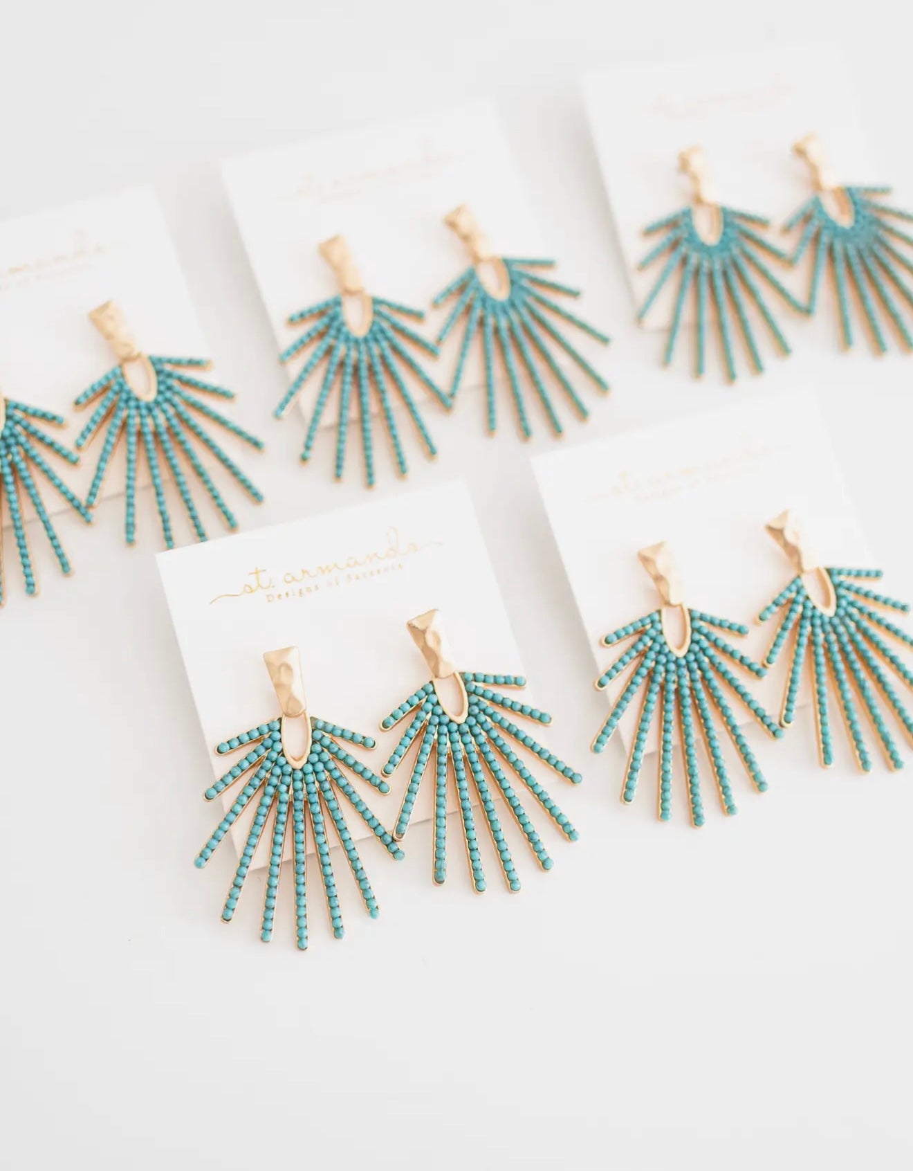 Turquoise Sunburst Statement
Drop Earrings