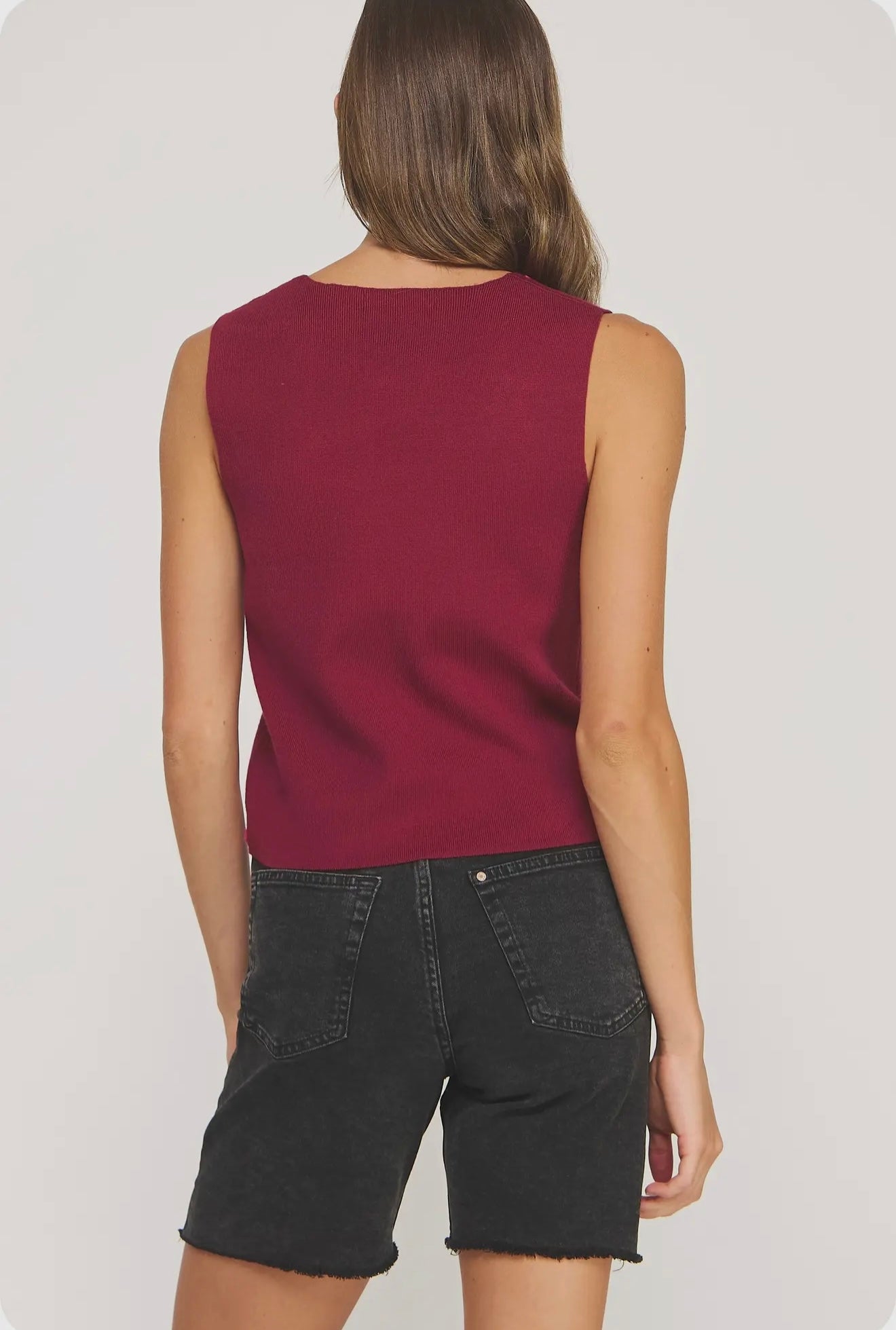 Ashlynn Sleeveless Top- Hot Pink