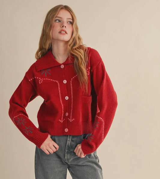 Arrow Stitch Cardigan