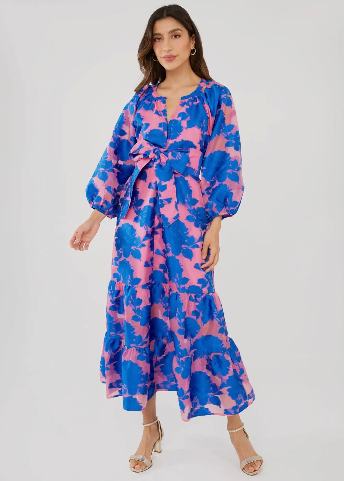 Elise Dress Pink and Blue Tea
Rose Organza