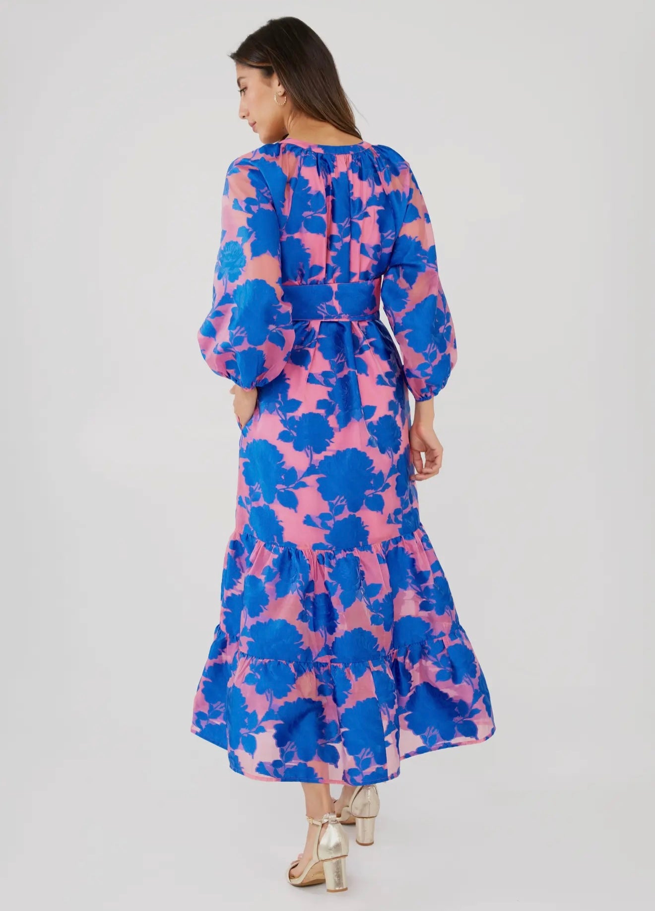 Elise Dress Pink and Blue Tea
Rose Organza