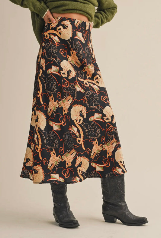 Hold Your Horses Satin Skirt