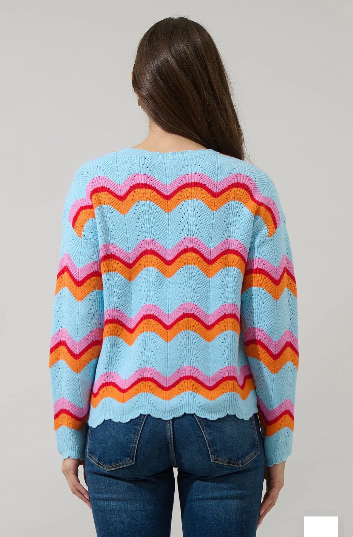 Nerissa Wavy Striped Knit Sweater