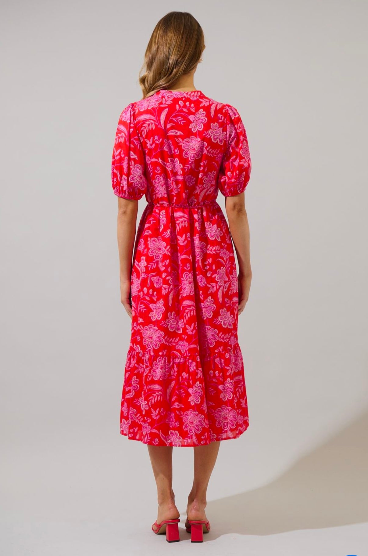 Aria Floral Beth Button Down Midi Dress