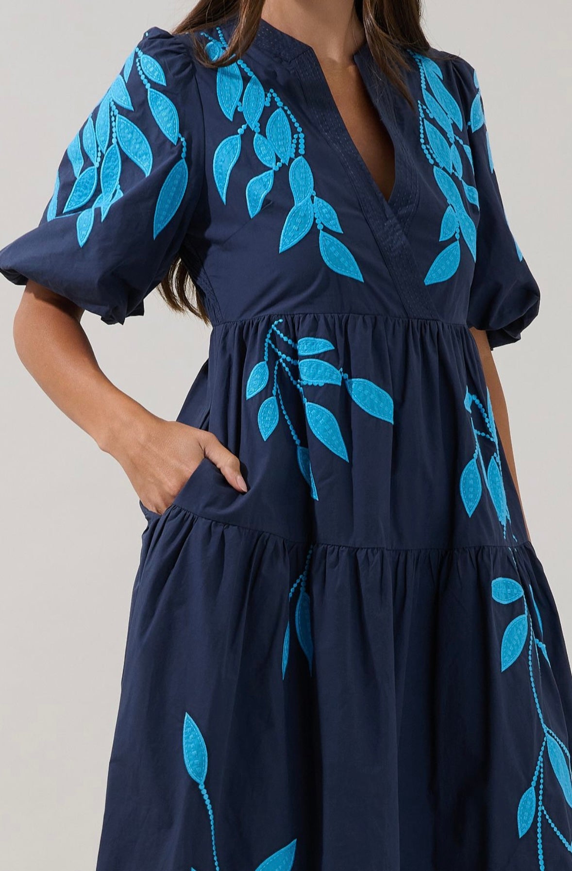 Cathy Embroidered Midi Dress