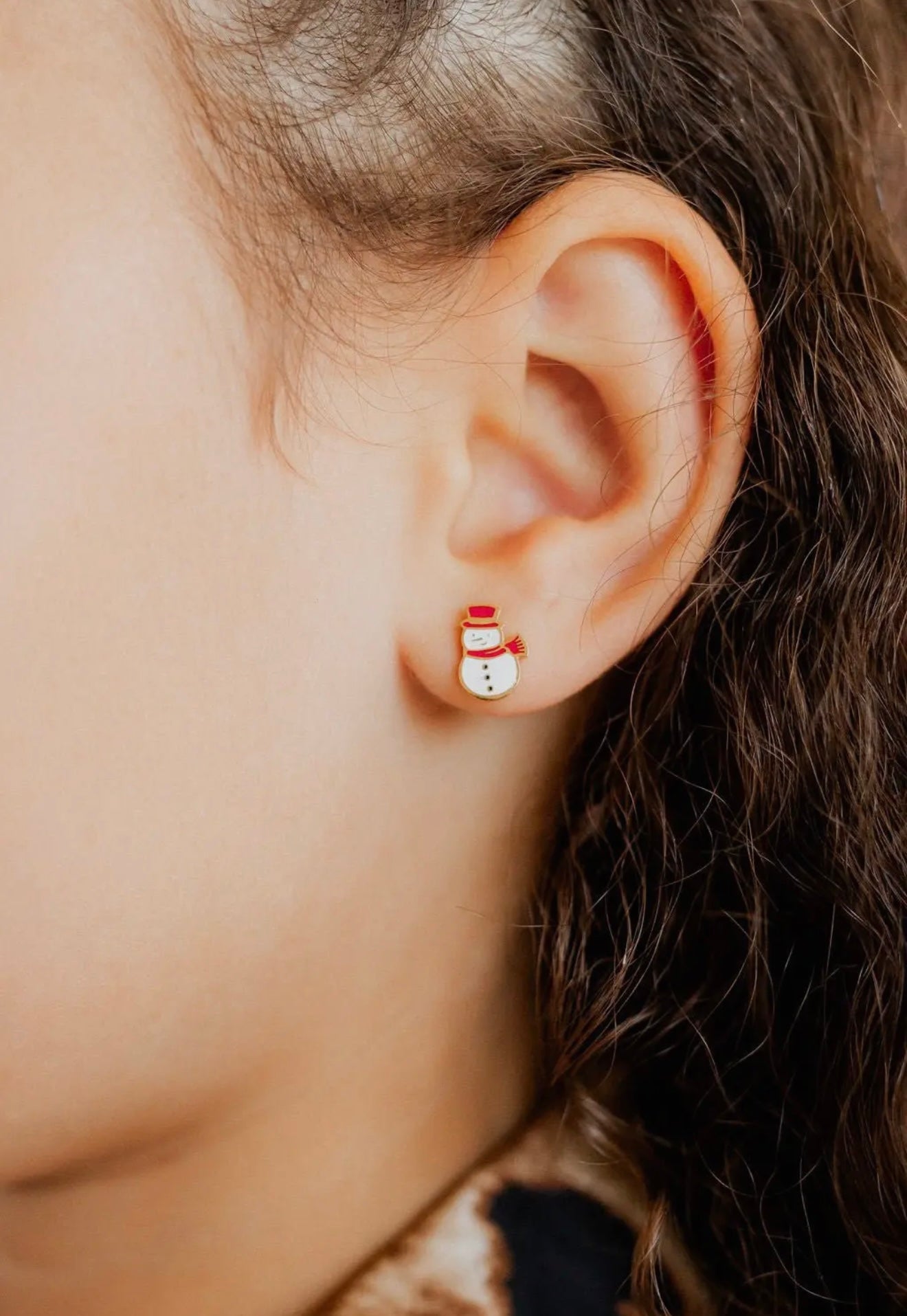 Snowman Screwback Stud Earrings