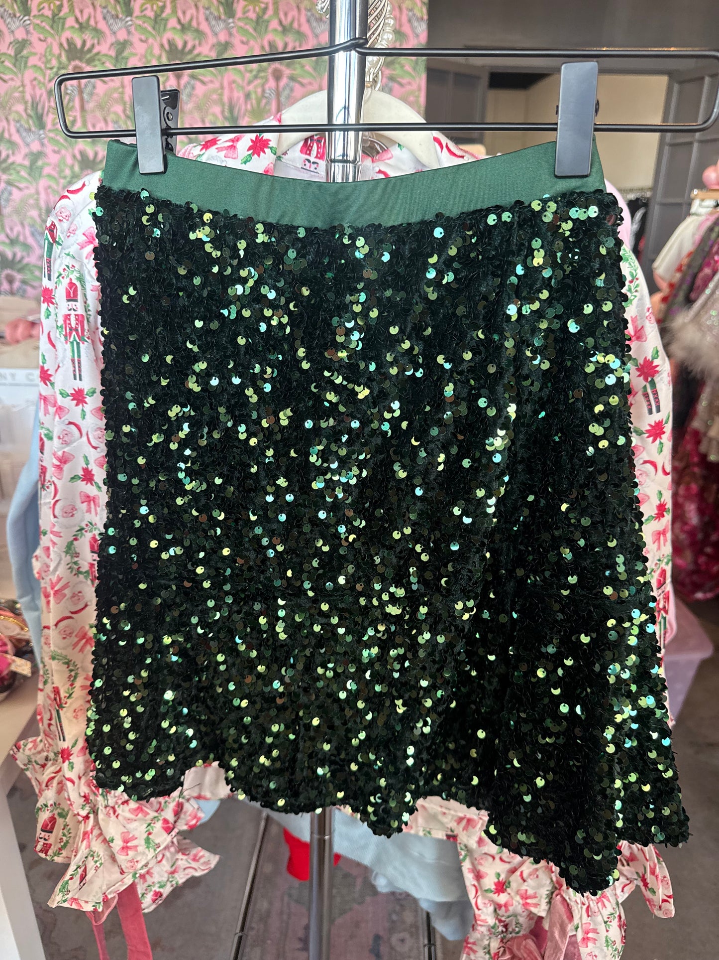 Green Sequin Skirt- Brianna Cannon