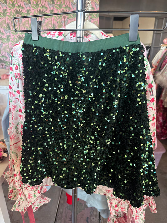 Green Sequin Skirt- Brianna Cannon