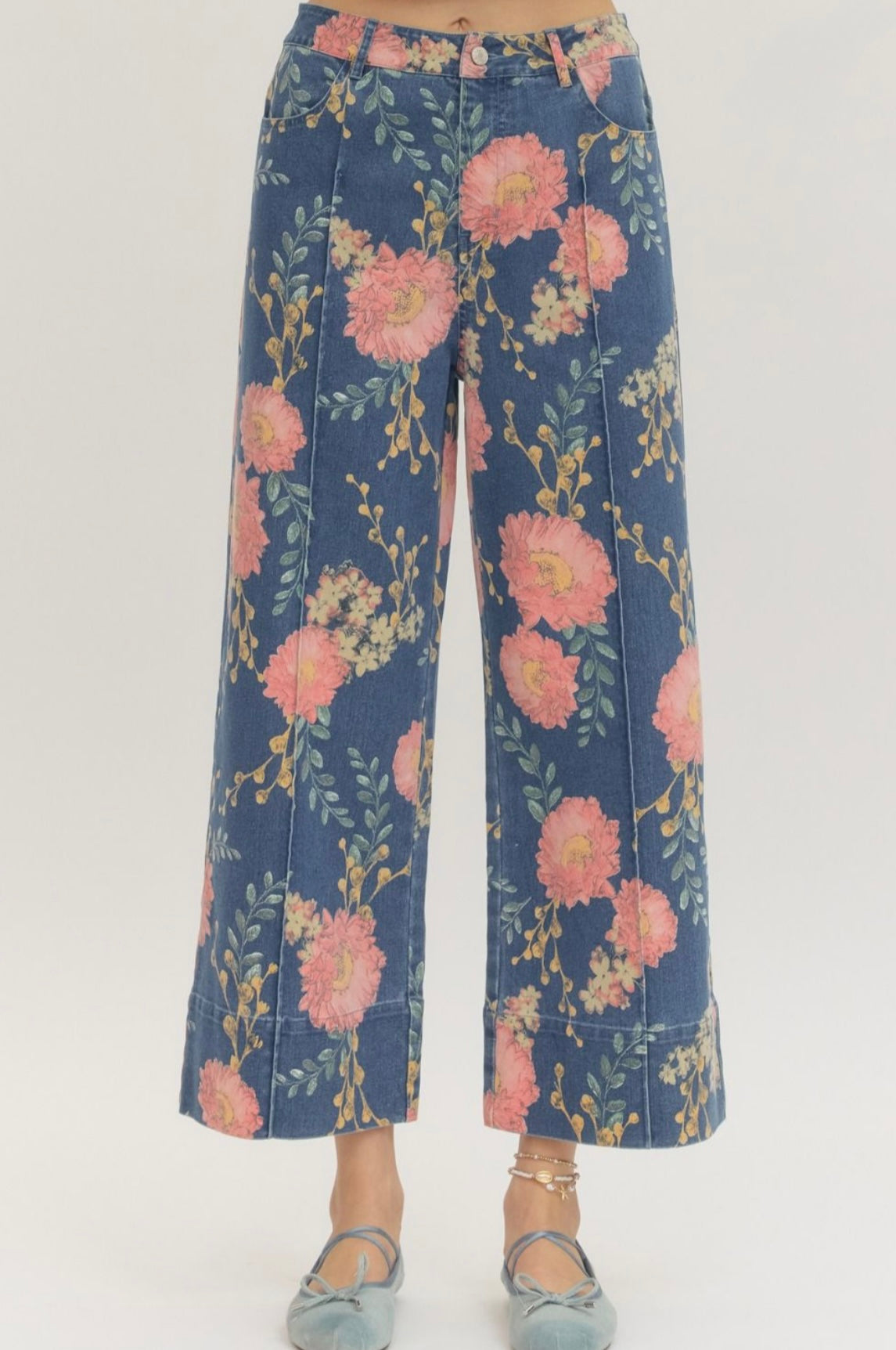 Jaclyn Floral Denim Pants