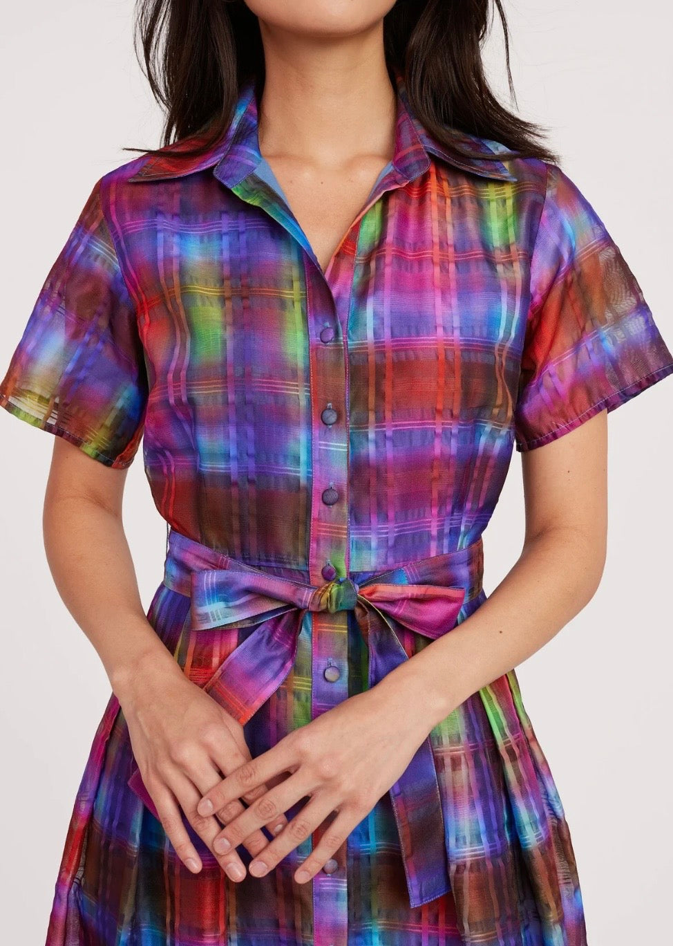 Cecilia Midi Dress Short Sleeve
Prism Plaid Organza