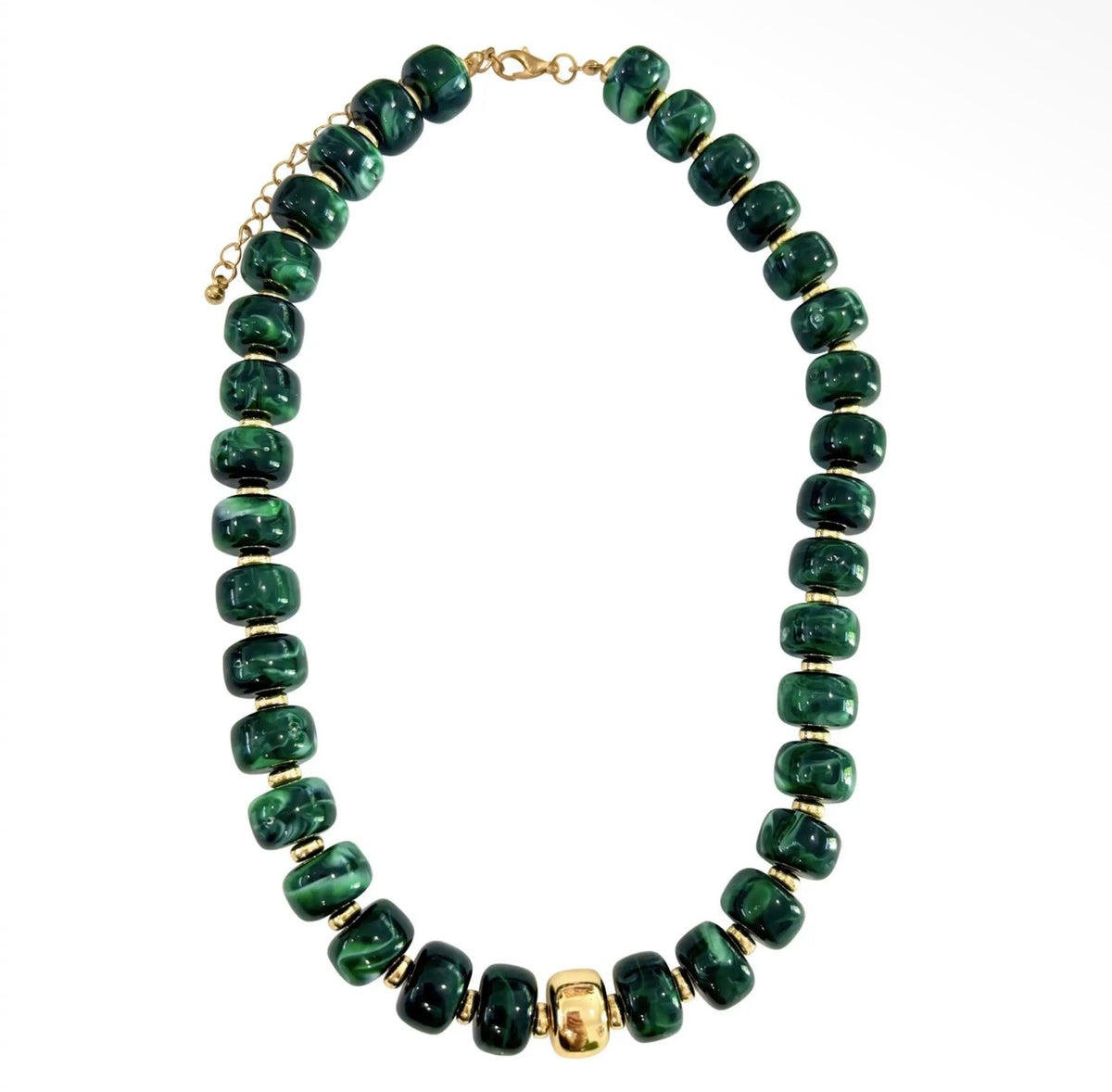 Rachel Chunky Beaded Necklace - Emerald