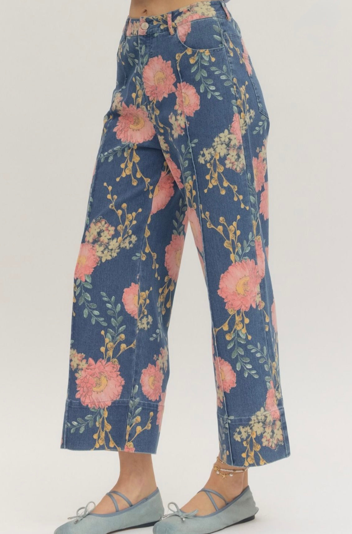 Jaclyn Floral Denim Pants