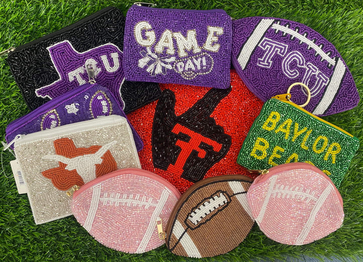 Game Day Beaded Coin Purse