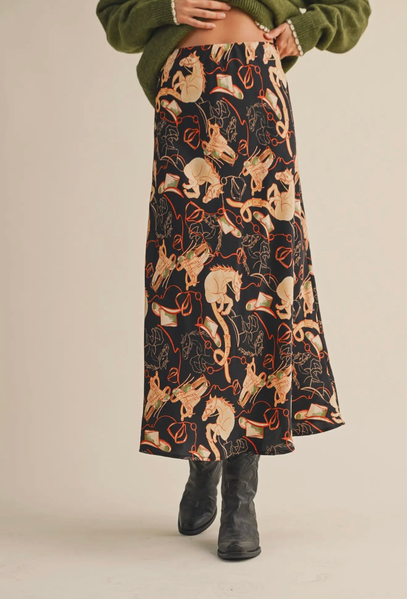 Hold Your Horses Satin Skirt