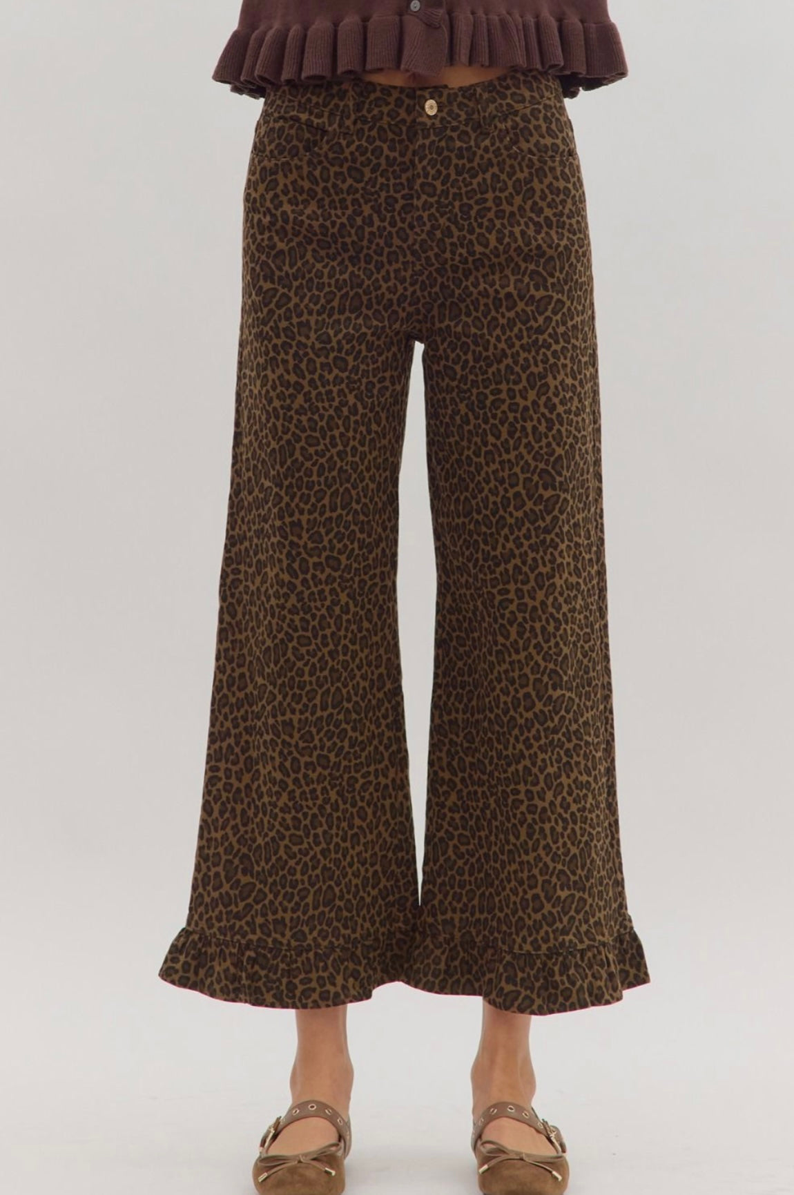 Leopard Denim Pants