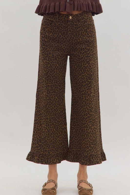 Leopard Denim Pants