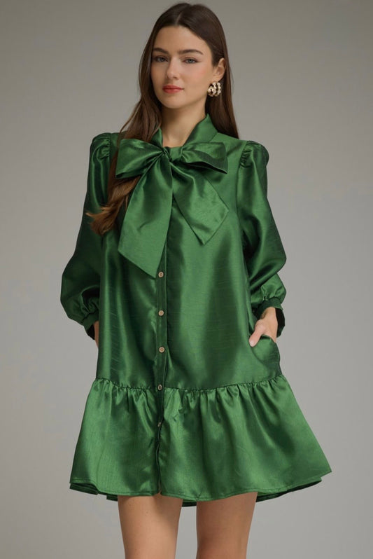 Emerald Bow Dress