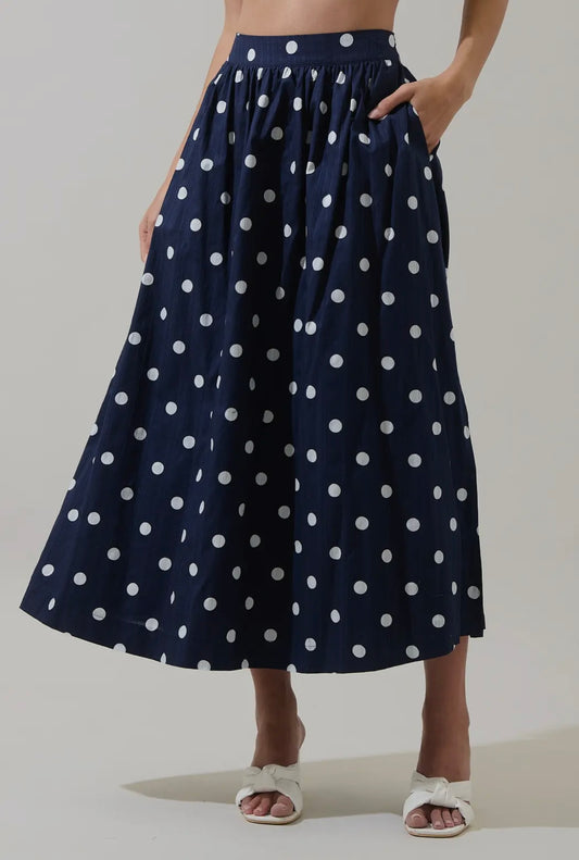 Caryn Polka Dot Maxi Skirt