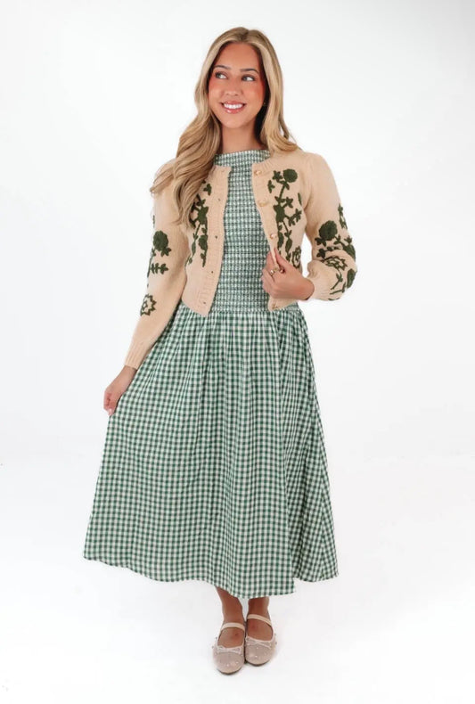 The Rowan Cardigan - Green
Embroidery Cream