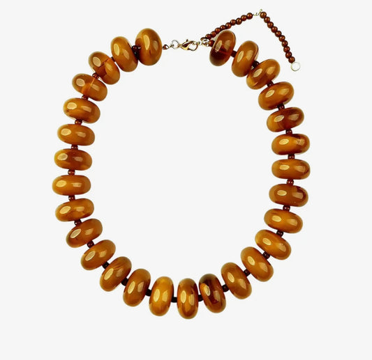 Bailey Chunky Beaded Necklace- Tortoise