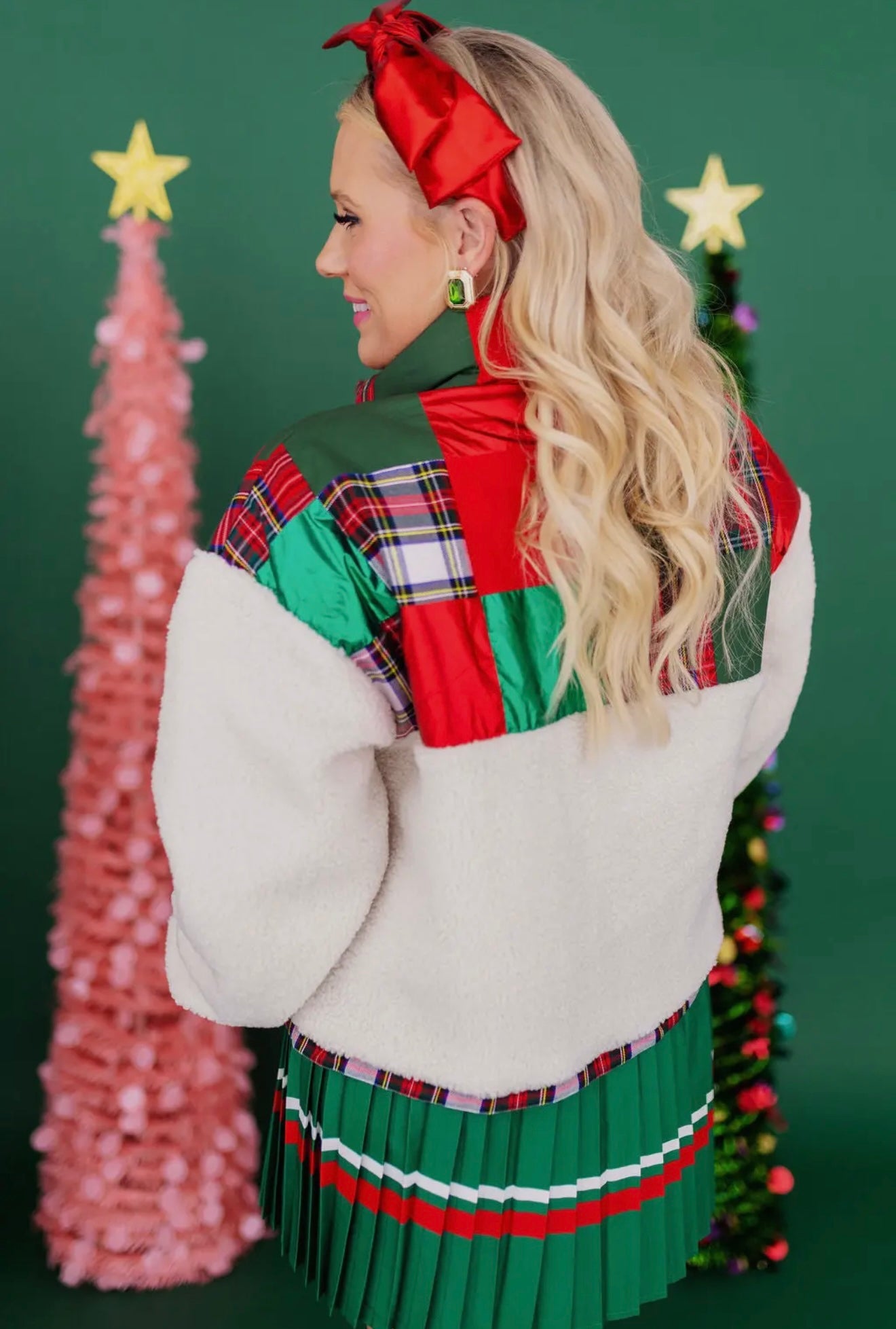 Tartan Plaid Patchwork Sherpa Jacket