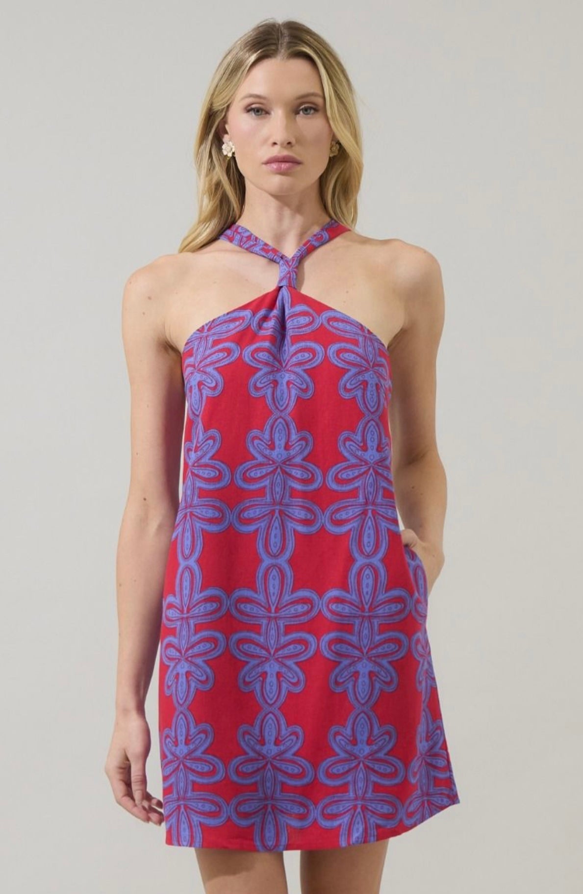 Rory Abstract Amory Halter Mini Dress