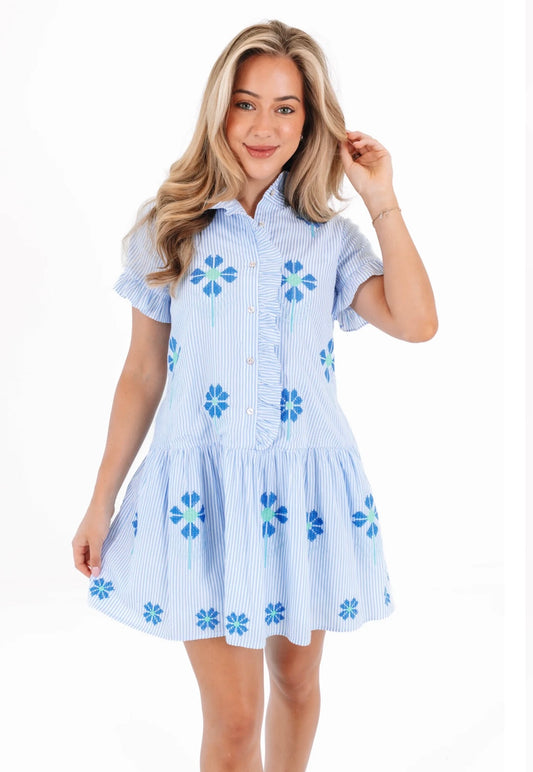 The Tori Ruffle Button Up Dress