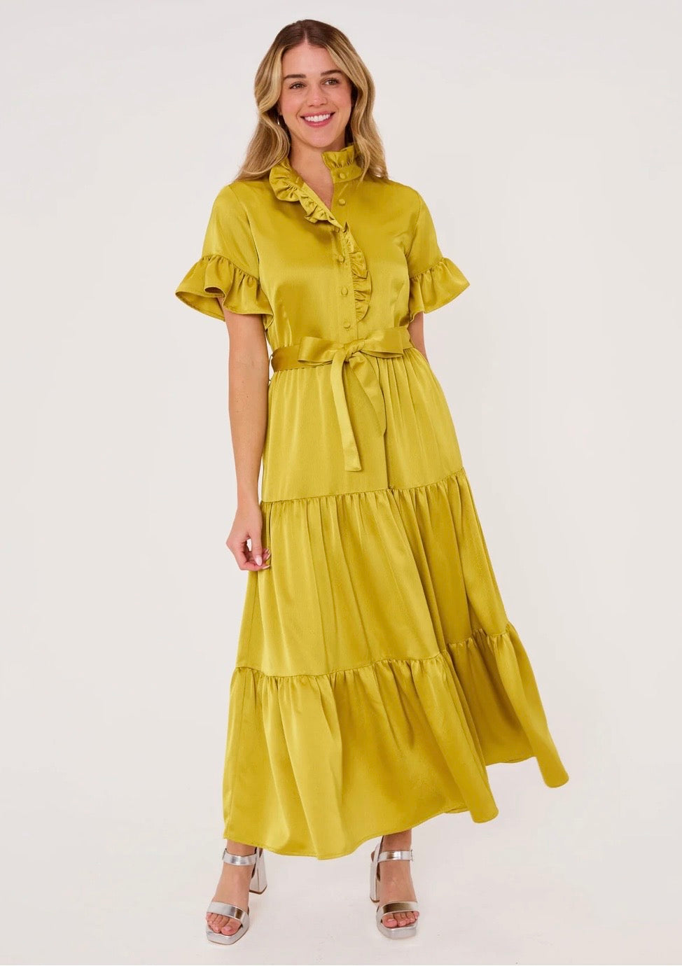 Sadie Maxi Dress Golden Olive
Satin