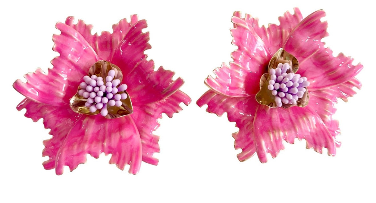 Arin Flower Earrings - Pink