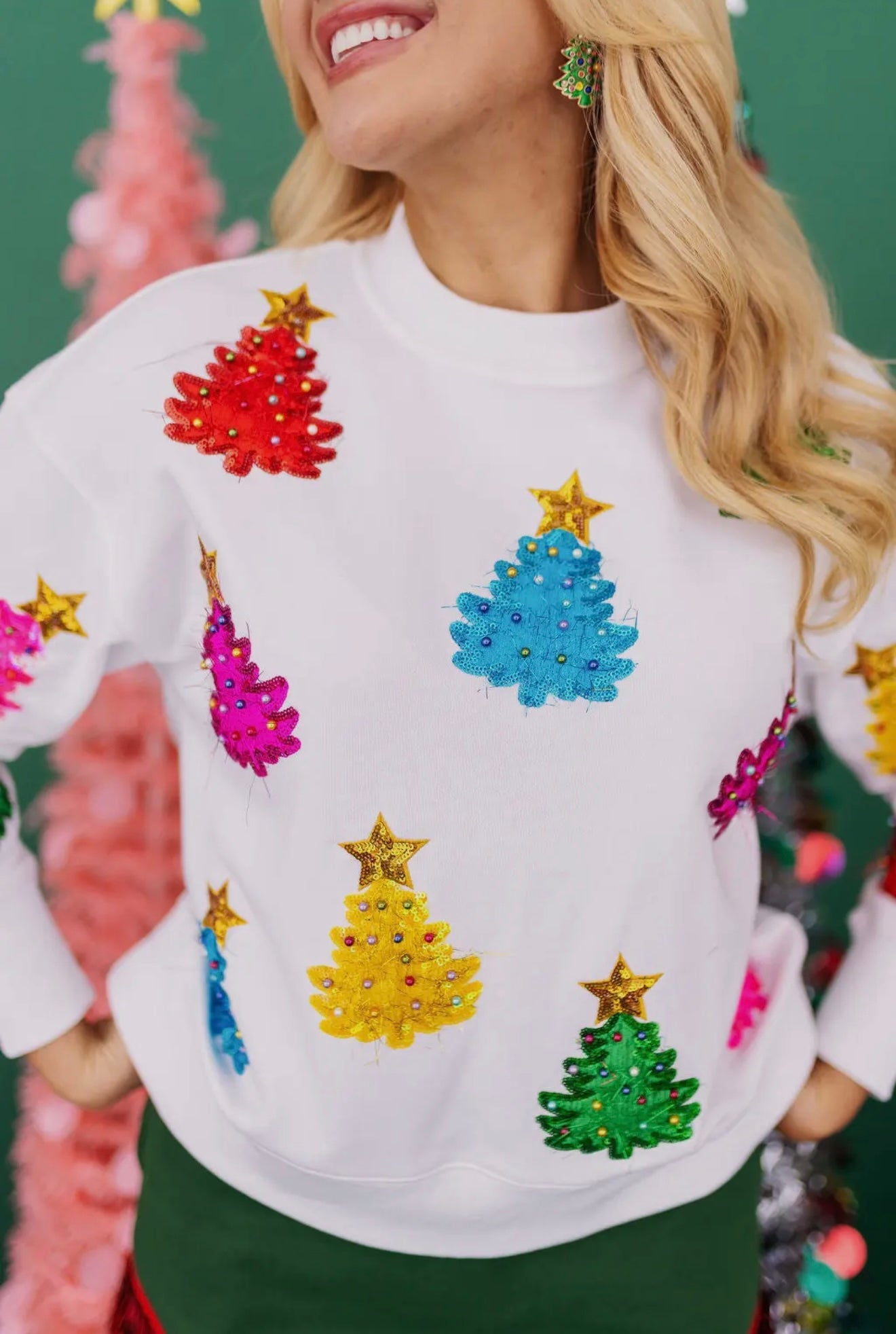 Oh (Colorful) Christmas Trees Sweatshirt
